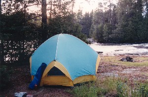 Camp by Rapids.