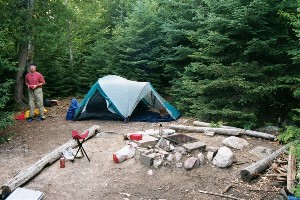 Campsite on Scarecrow Lake.