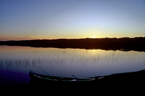 Sunset on Pakoawaga Lake.