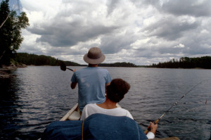 Paddling on Biscotasi Lake.