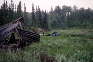 Cabin remains on the portage trail.