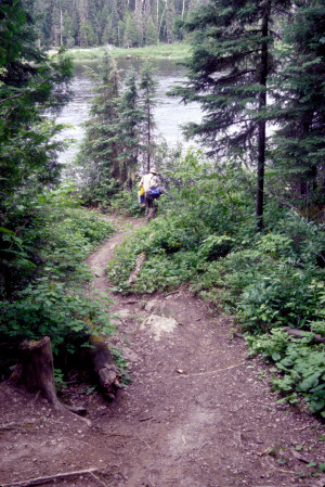 Portage trail around Pond Falls.