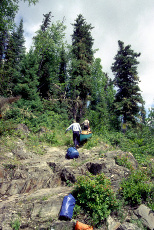 Portage around Sharp Rock Rapids.