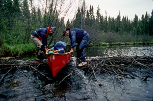 Pulling over a beaver dam.