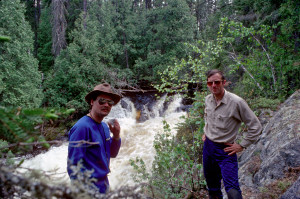 Posing at the waterfall.